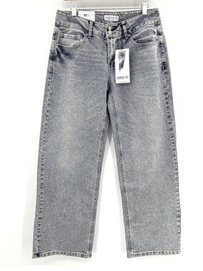 Vanilla Star Loose Fit High Rise Jeans Acid Wash Wide Leg Blue‎ Denim 7/28 NWT